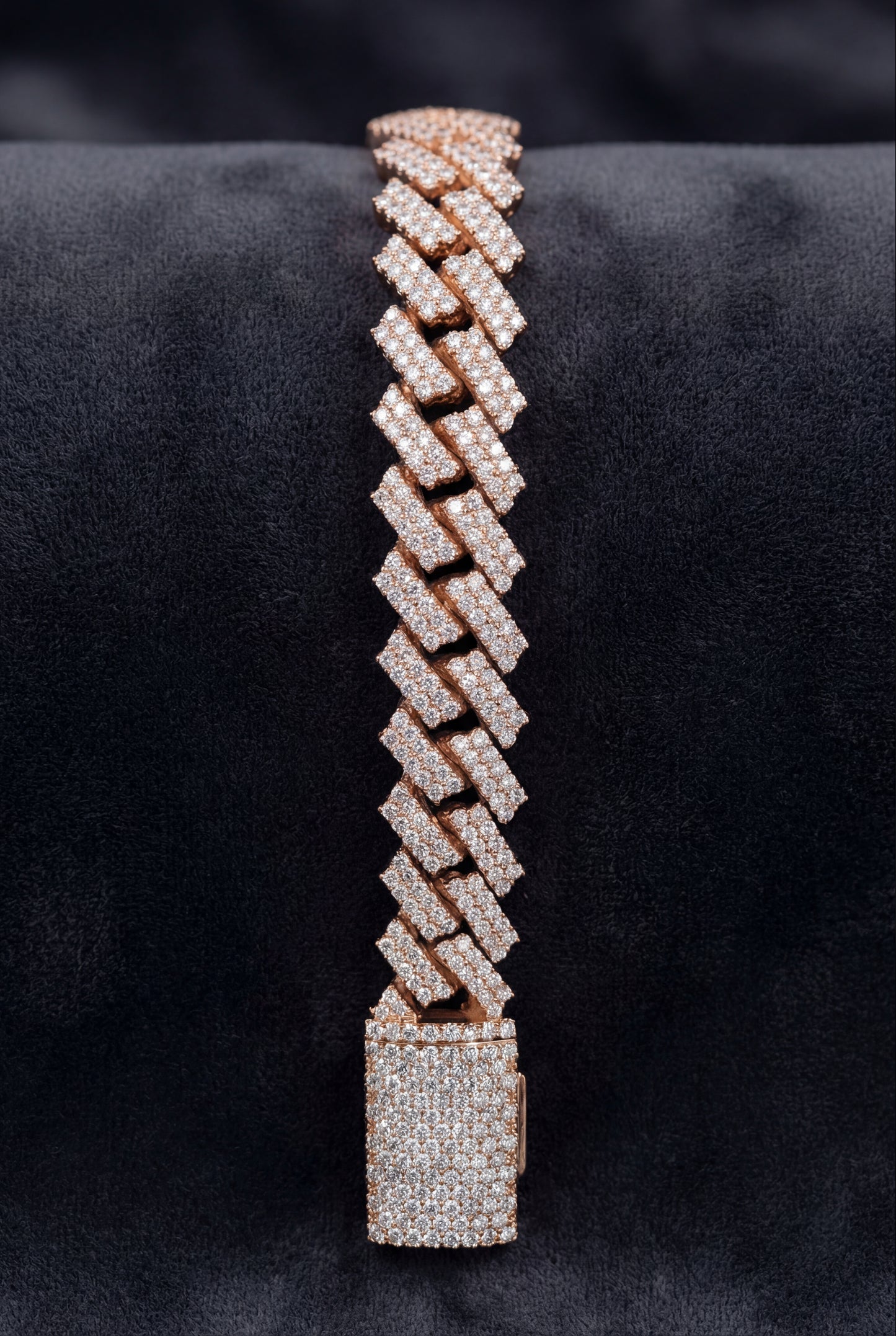 Natural Diamond 12mm Cuban Link Bracelet – High-End Solid Gold Piece