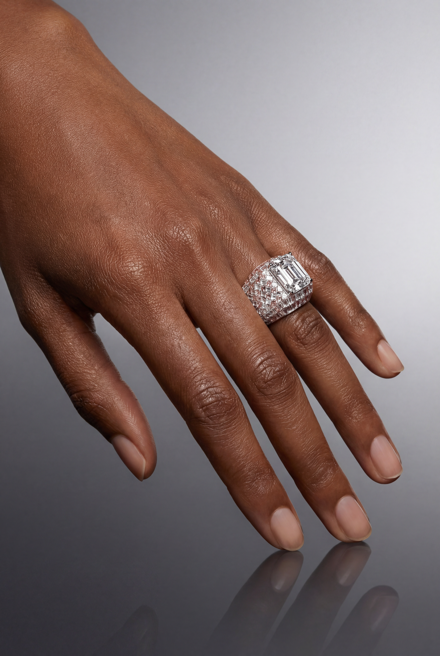 Invisible-Set Baguette Diamond Ring – Full Baguette Mosaic Luxury Design