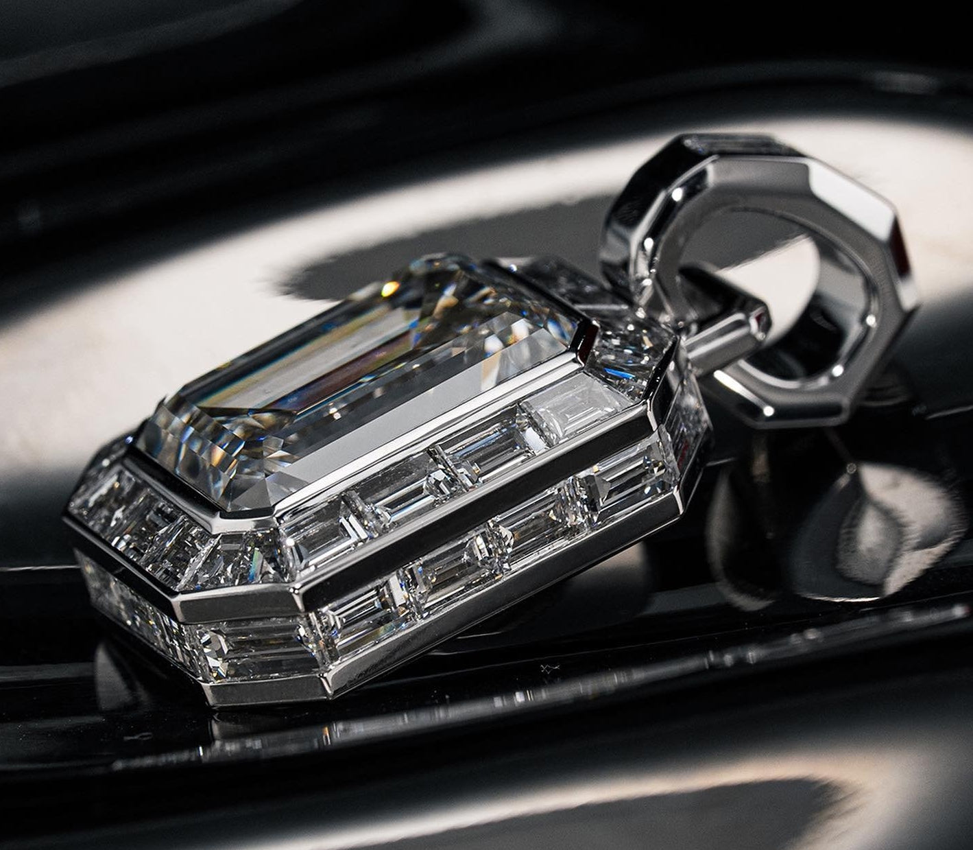 High-End Chandeliers Diamond Pendant | Emerald-Cut Statement Piece