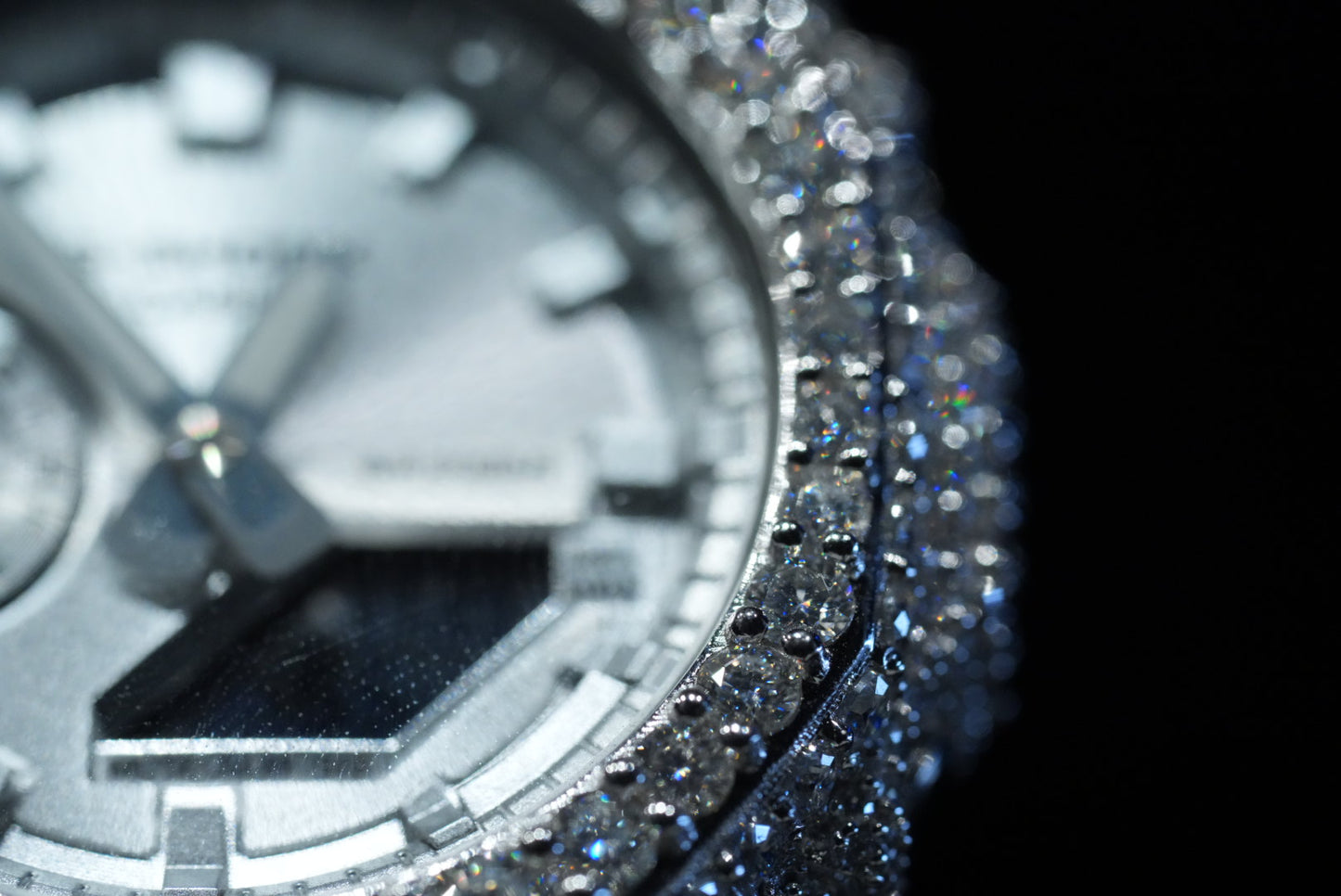 ICE BERG G-SHOCK SILVER BAND  WITH DIAMONDS