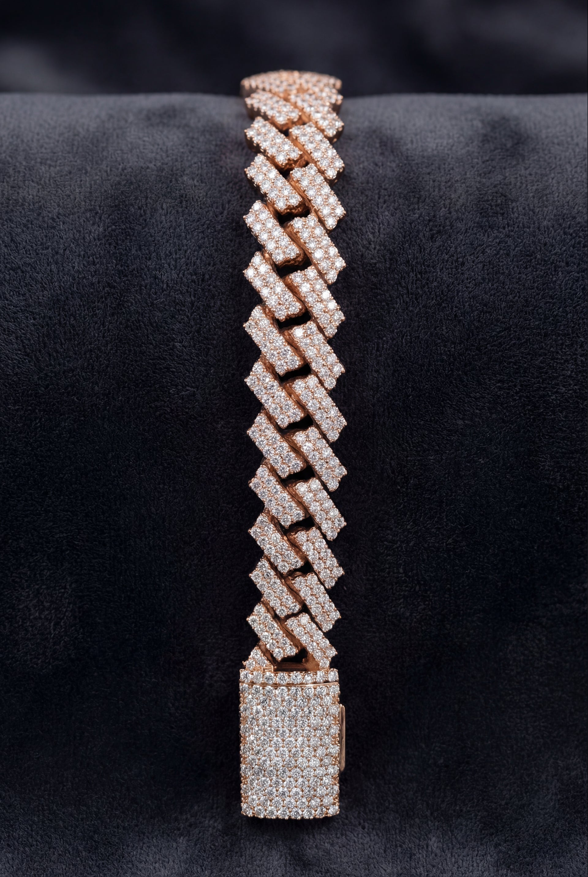 Natural Diamond 12mm Cuban Link Bracelet – High-End Solid Gold Piece