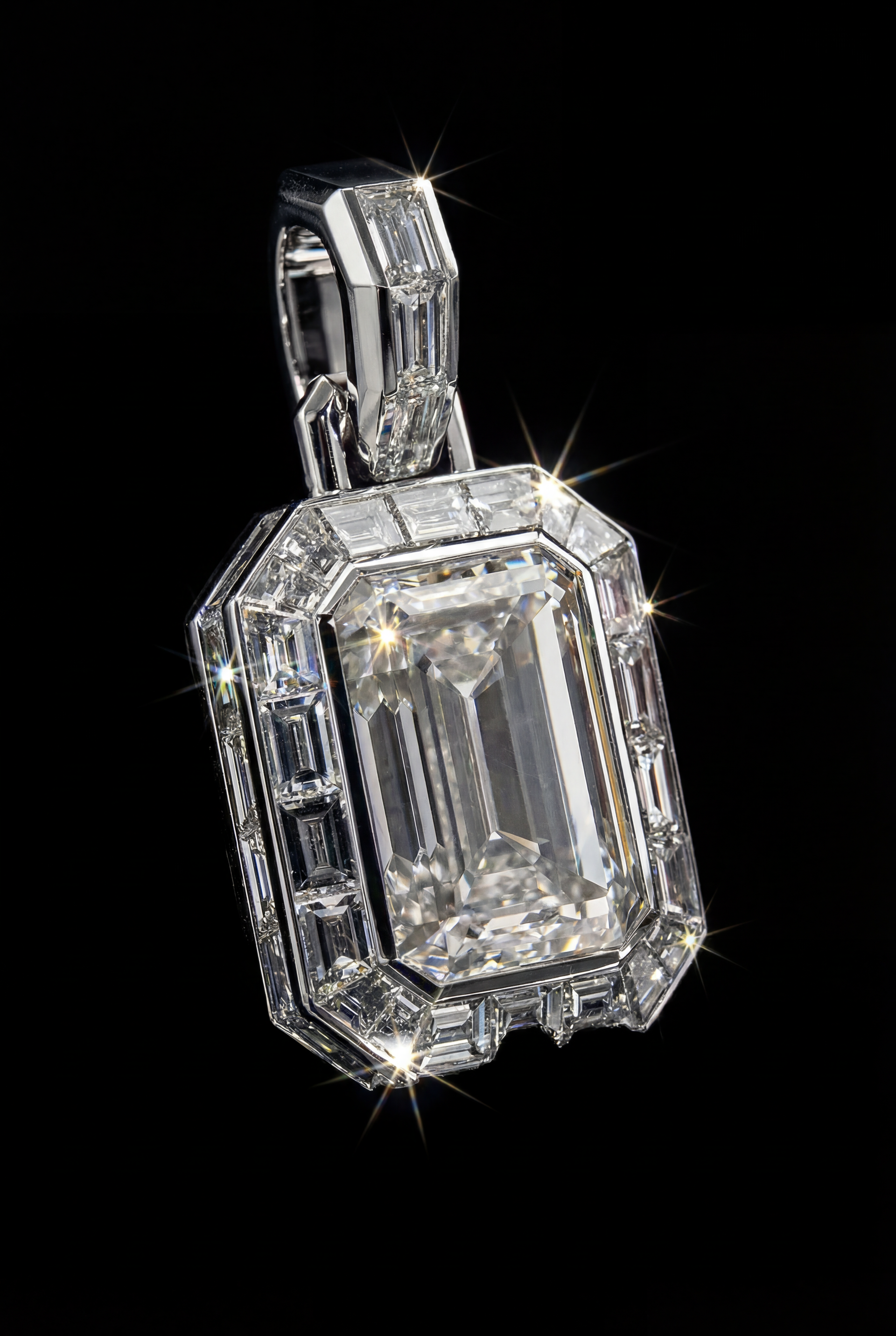 High-End Chandeliers Diamond Pendant | Emerald-Cut Statement Piece